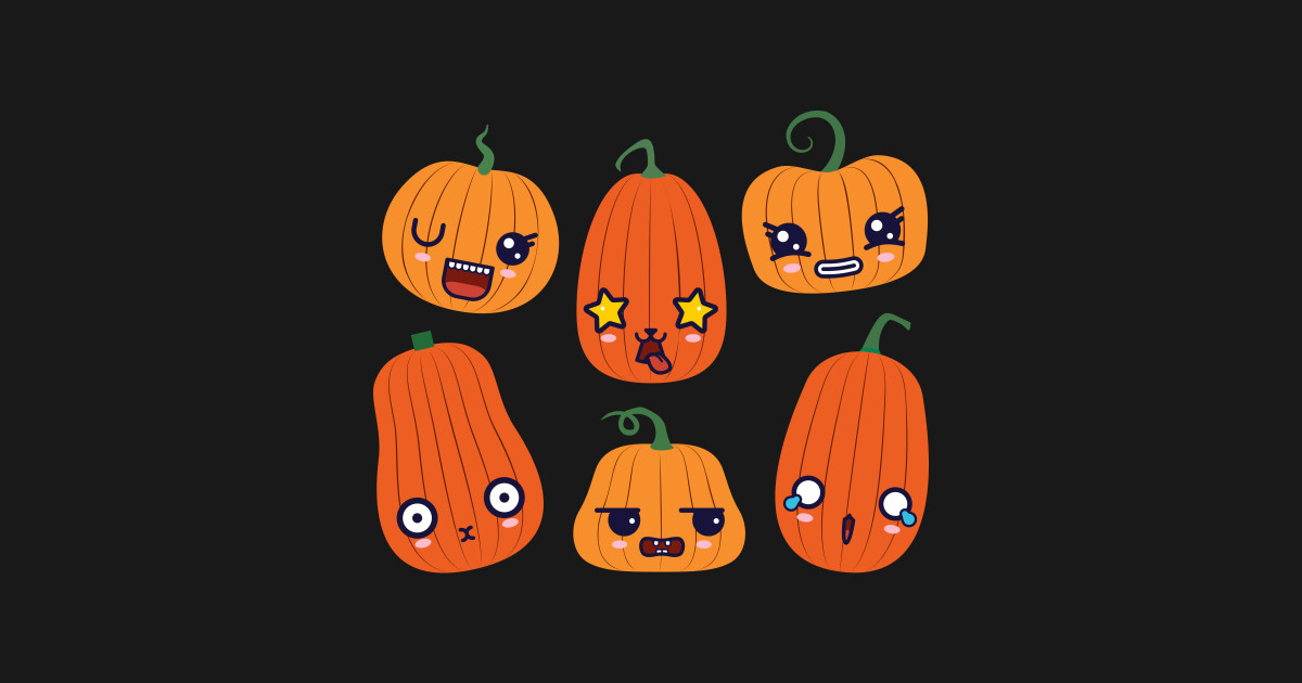 Cute Halloween Party Pumpkins Japanese Anime Style Kawaii Food Cute