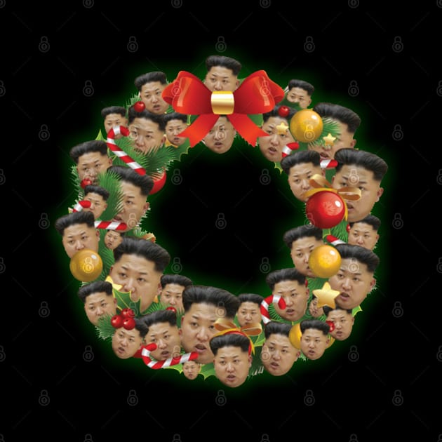 Kim Jong-un Multiface Christmas Wreath by joeysartworld