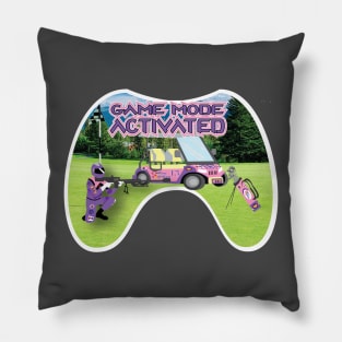 Game Mode Activated Pink Golf course white Trim Pillow