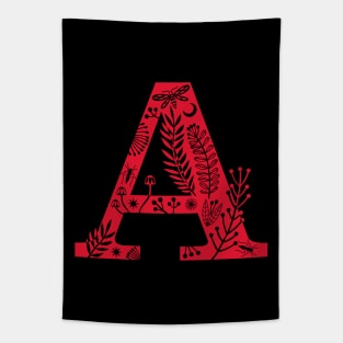 Letter A red Tapestry