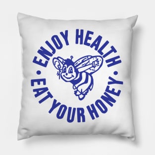 enjoy health eat your hones, harry, fine line, styles, bee, blue Pillow