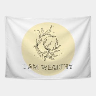 Affirmation Collection - I Am Wealthy (Yellow) Tapestry