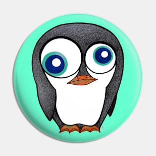 Confused Penguin - A Little Messed Up Bird Pin