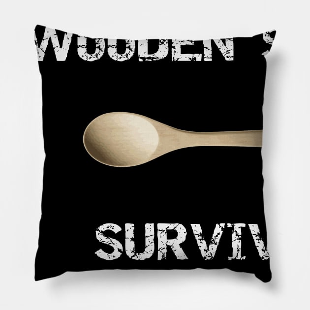 Wooden Spoon Survivor Pillow by DANPUBLIC