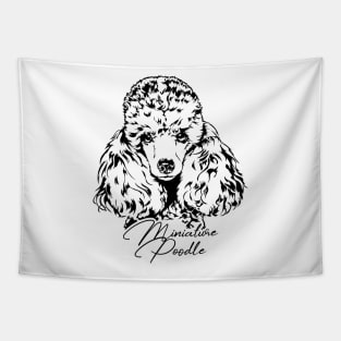 Funny Proud Miniature Poodle dog portrait gift present Tapestry