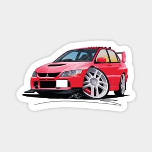 Mitsubishi Evo IX Red Caricature Magnet