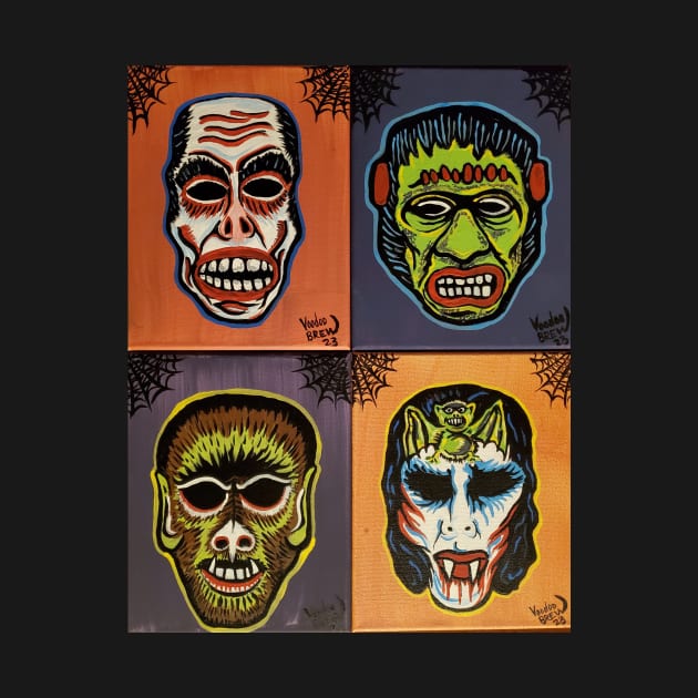 Ben Cooper style monster mask collage by Voodoobrew