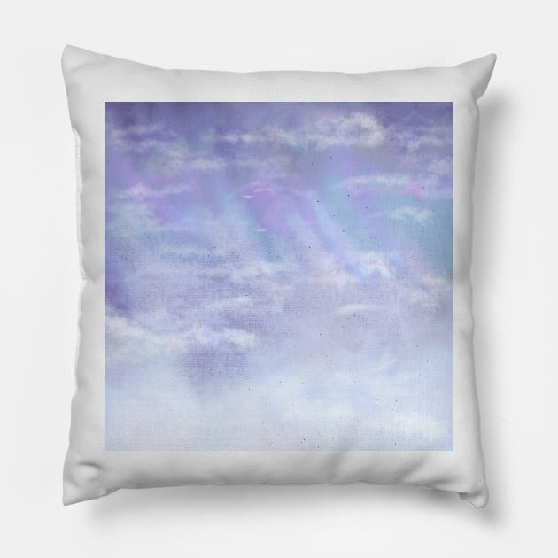 Purple Sky and Clouds Pillow by OneLook