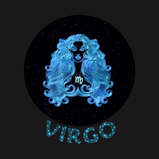 Blue Artistic Zodiac Sign VIRGO T-Shirt