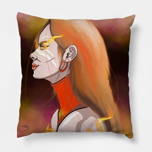 Lina fan art dota 2 hero Pillow by arttaram