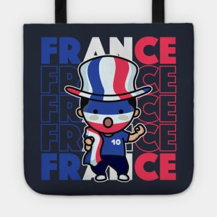 France Football Fan // Kawaii Cute French Soccer Supporter Tote