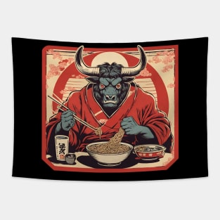 Minotaur eat ramen Tapestry