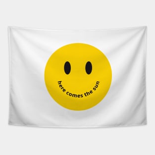 Here comes the sun, smiling face, happy smiley Tapestry