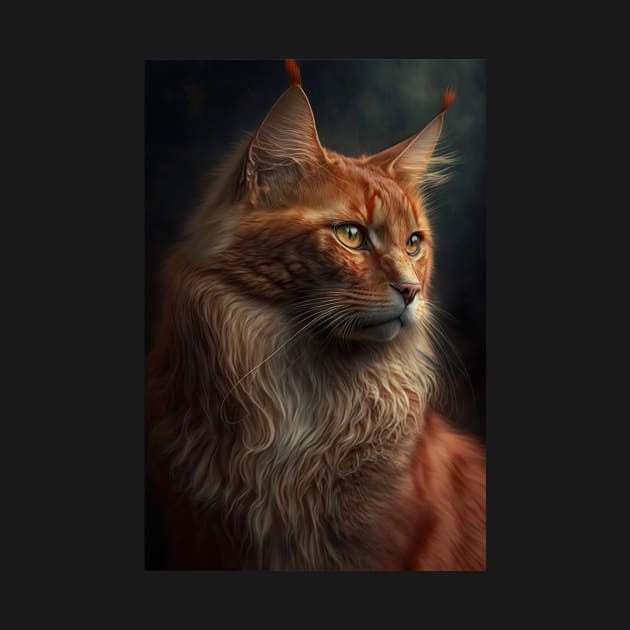 Serious Cat portrait by KoolArtDistrict