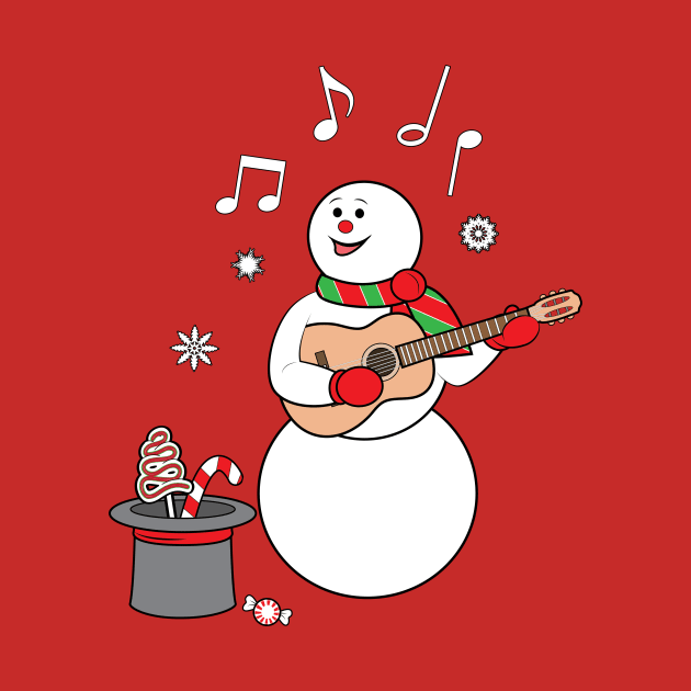 Christmas Snowman Musician by PenguinCornerStore