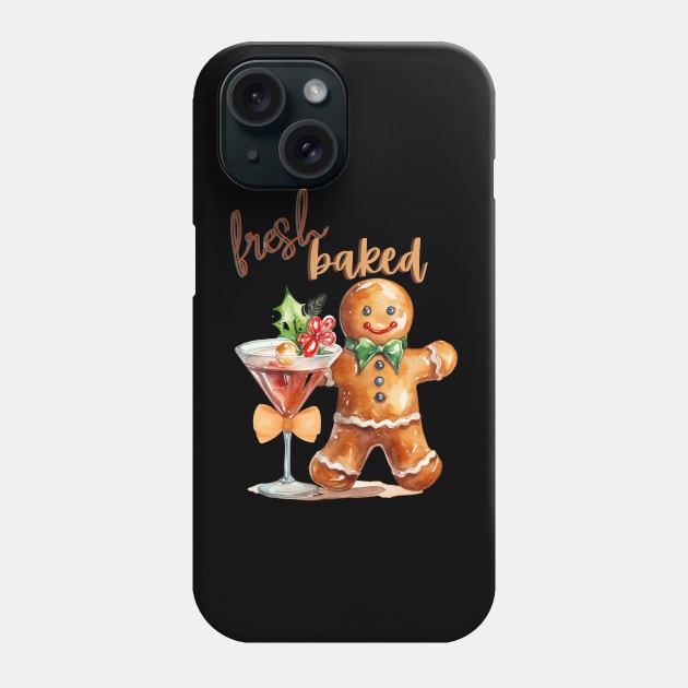 Fresh Baked Gingerbread Man with Bow Phone Case by mw1designsart