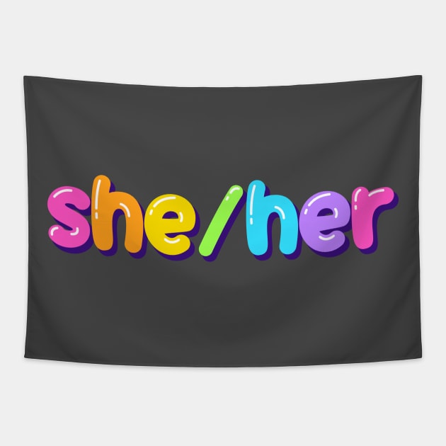 she/her jellybean design Tapestry by ummdra