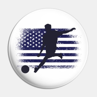 USA Soccer Fan Jersey Shirt American Flag Pin