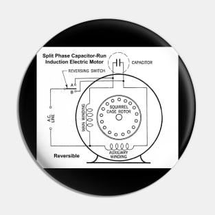 Split-Phase Capacitor-Run Reversible Induction Motor Pin