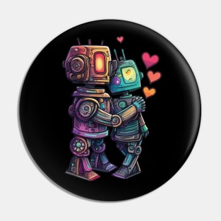 Robots In Love Pin