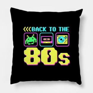 Back To The 80s - Retro Vintage Glow Party T-Shirt Pillow