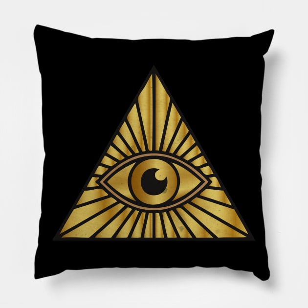 Gold Illuminati Pillow by CTShirts