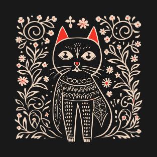 Lino Cut Cat T-Shirt