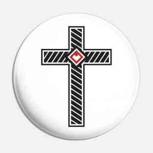 Cross of Jesus Christ with a heart in the center Pin