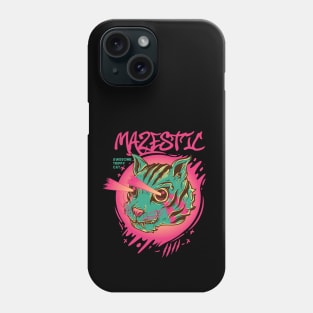 Mazestic Awesome Trippy Super power Cat Cats Retro with eye laser Phone Case