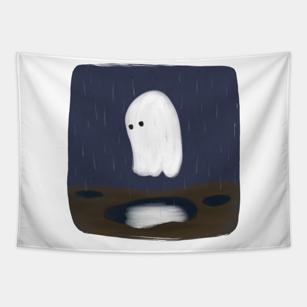 Sad Ghost in the Rain Tapestry by SRSigs