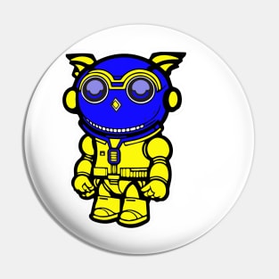 Space Owl Blue and Yellow Pin