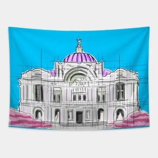 BLUE beaux arts palace mexico CDMX Tapestry