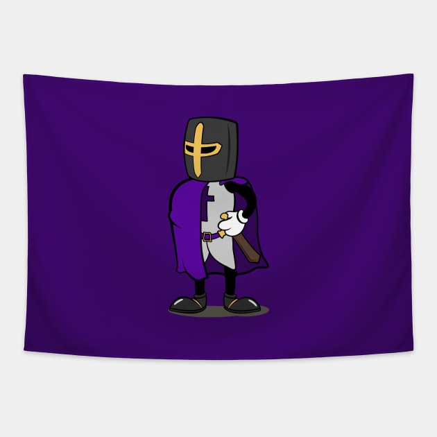 Teutonic Knight Cartoon (Player 6 colors, purple version) Tapestry by Koyaanisqatsian