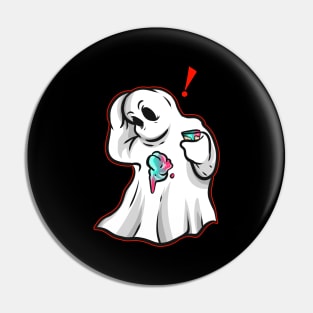 This Ghost or Spirit has spilled with Ice Cream Pin