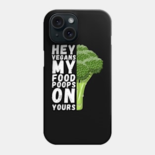 hey vegans my food poops on yours Phone Case
