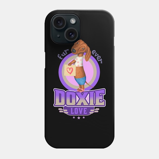 Fur-ever Doxie Love Phone Case by Danny Gordon Art