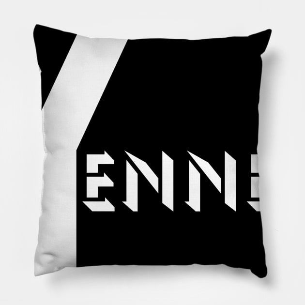 Trademarked Yenner logo in black Pillow by The Yenner