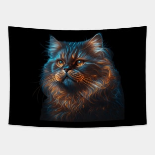 Neon Persian Cat Tapestry