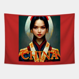 China Girl Anime Cute Princess Tapestry