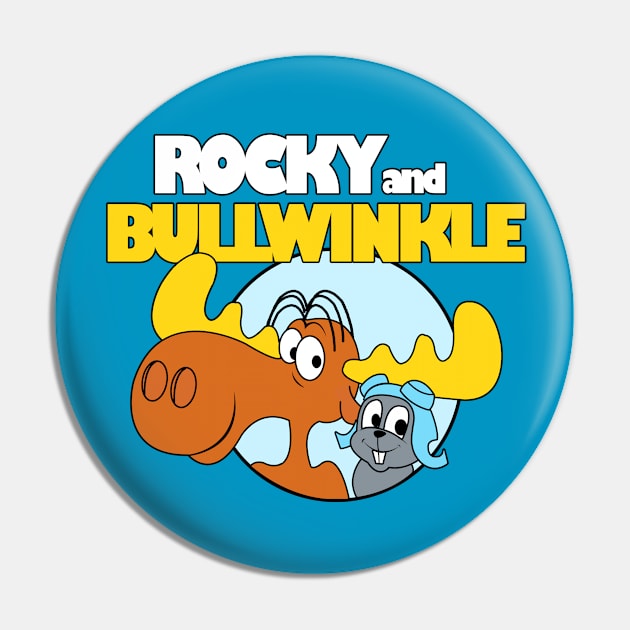 Rocky  and Bullwinkle Pin by mighty corps studio