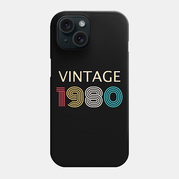 Vintage 1980 Birthday Phone Case by Tshirt114