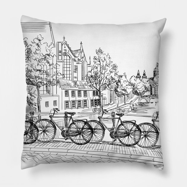 Amsterdam Pillow by TeesAndTheCities