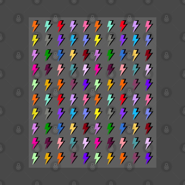 Small Multi Colour Lightning Bolts Pattern by OneThreeSix