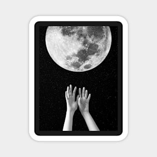 Hands, Moon, Woman, Girl, Fashion art, Fashion print, Scandinavian art, Modern art, Wall art, Print, Minimalistic, Modern Magnet