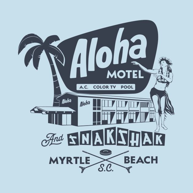 Aloha Motel hula by stevethomasart