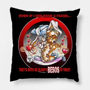 2 FACES - BESOS (BUNNY-BEAR) Pillow