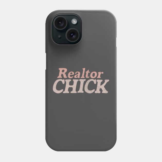 Realtor Chick // Retro Style Real Estate Typography Design Phone Case by DankFutura