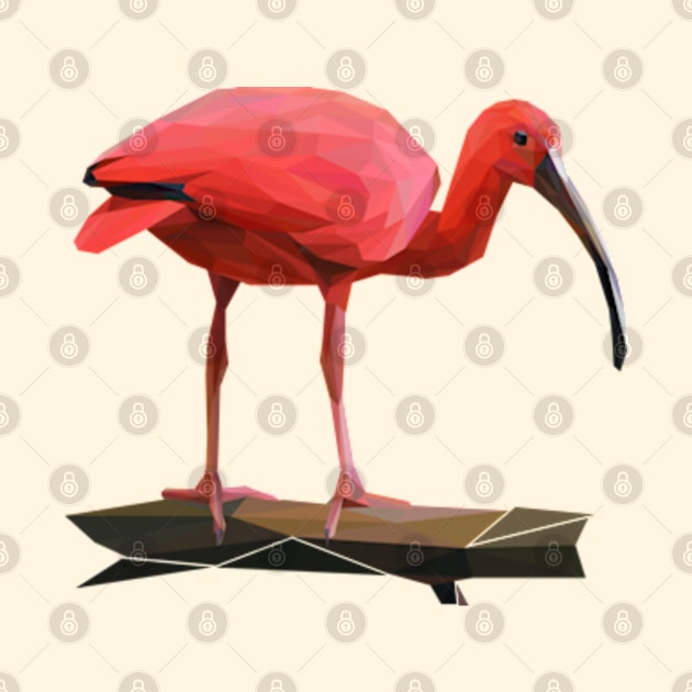 Scarlet Ibis Lowpoly Art by faagrafica