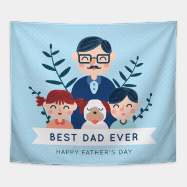 Happy Father S Day Happy Family With Dog Design Happy Fathers
