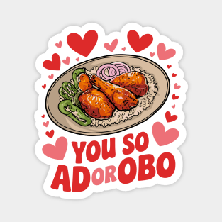 You So Ado-ro-bo, Plate of Adobo Valentine Pun Magnet